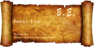 Bersi Eta névjegykártya
